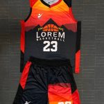 ست بسکتبالی مشکی-نارنجی LOREM کد 173